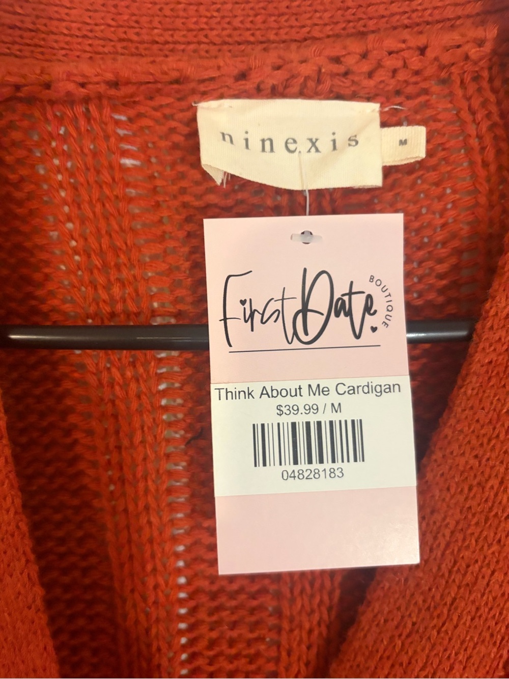 Cable-Knit Button-Front Cardigan Sweater - Rust - Picture 2 of 3
